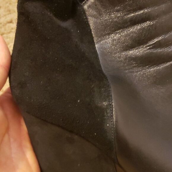 -Hugo Boss made in Italy wedge leather Ladies booties size 36 US6 - Picture 6 of 11